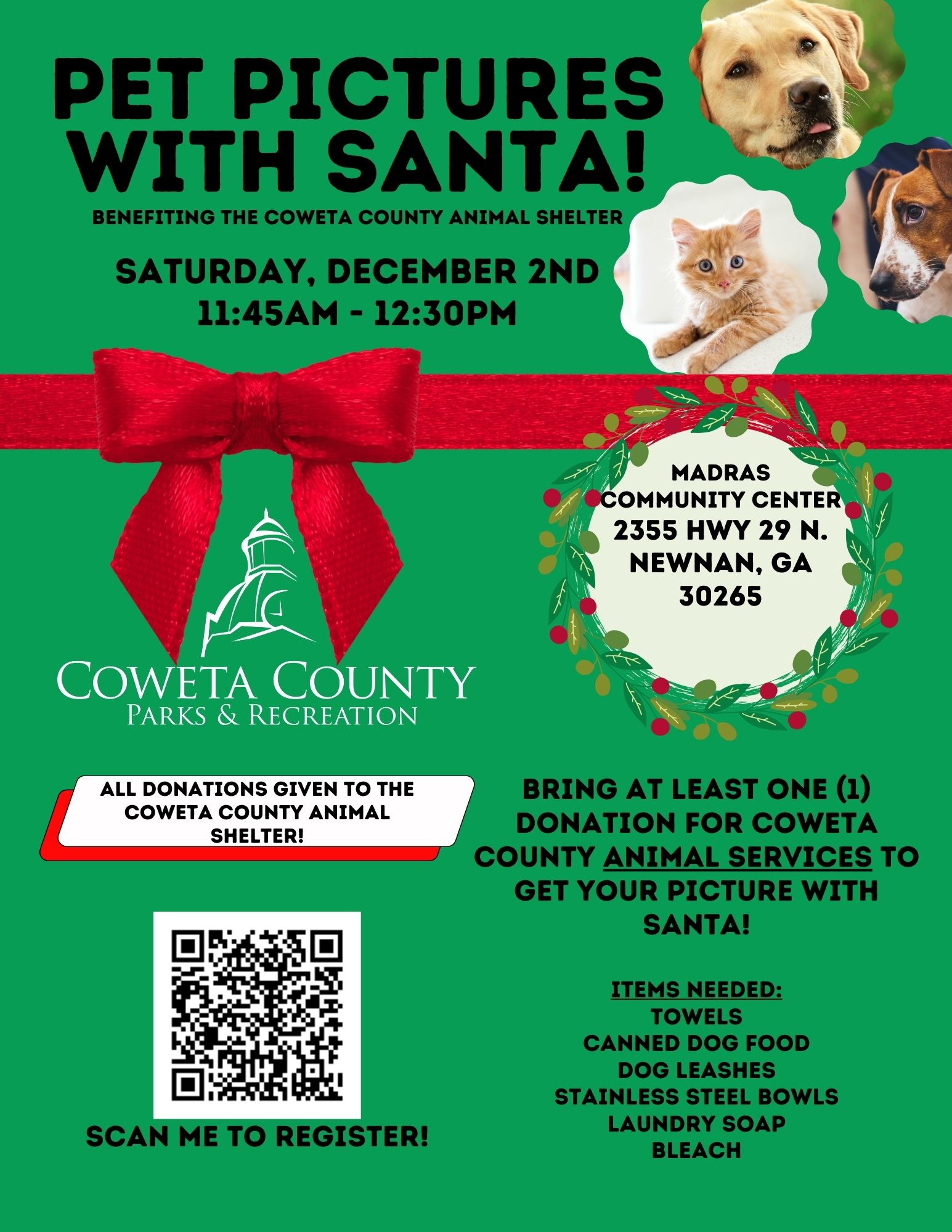 Pet Pictures with Santa 2023 Flyer