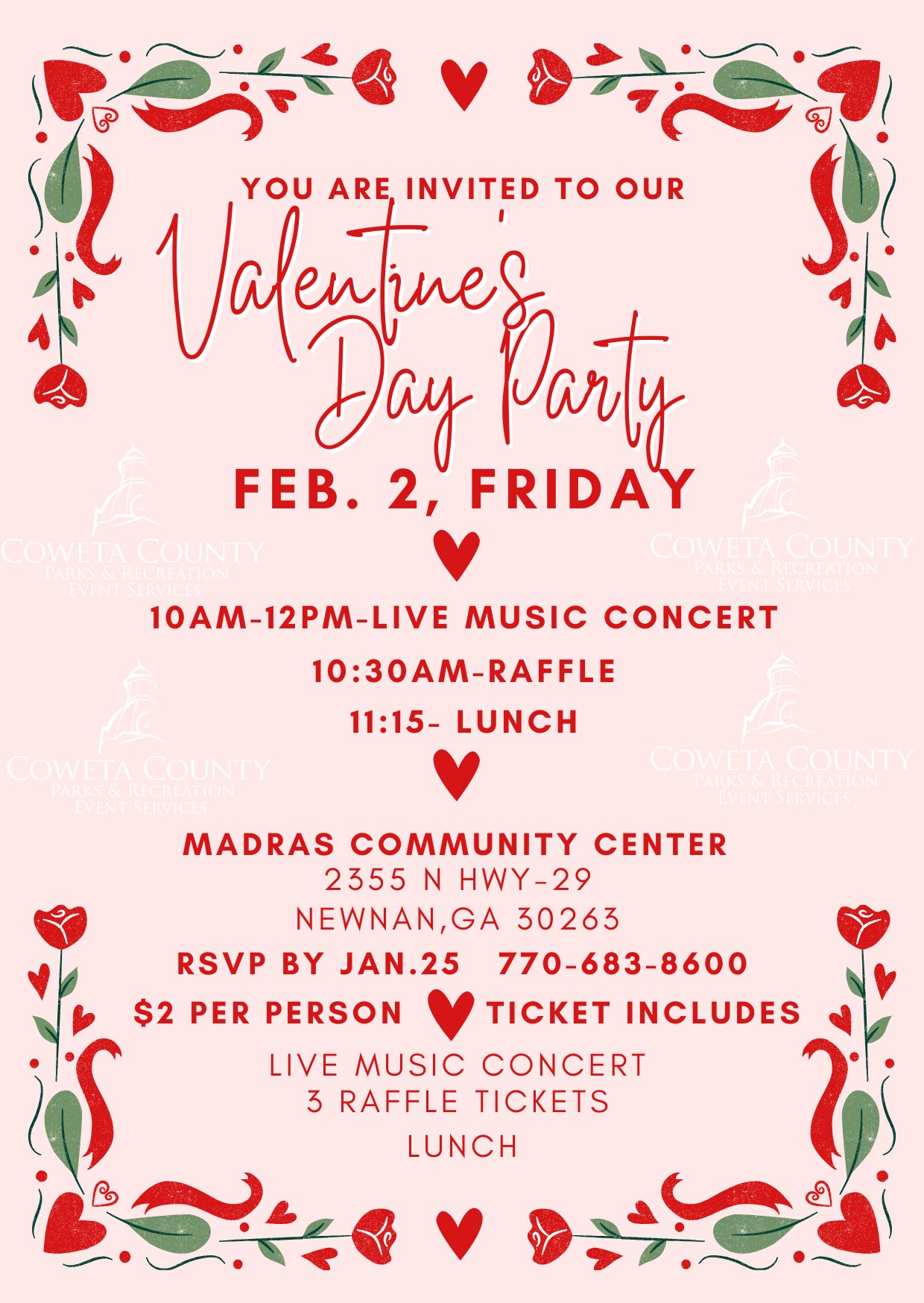 Senior Valentines Event - Feb 2, 2024