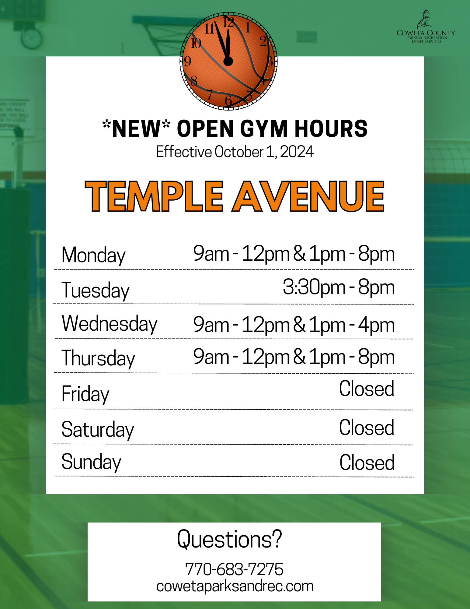 TA UPDATED HOURS